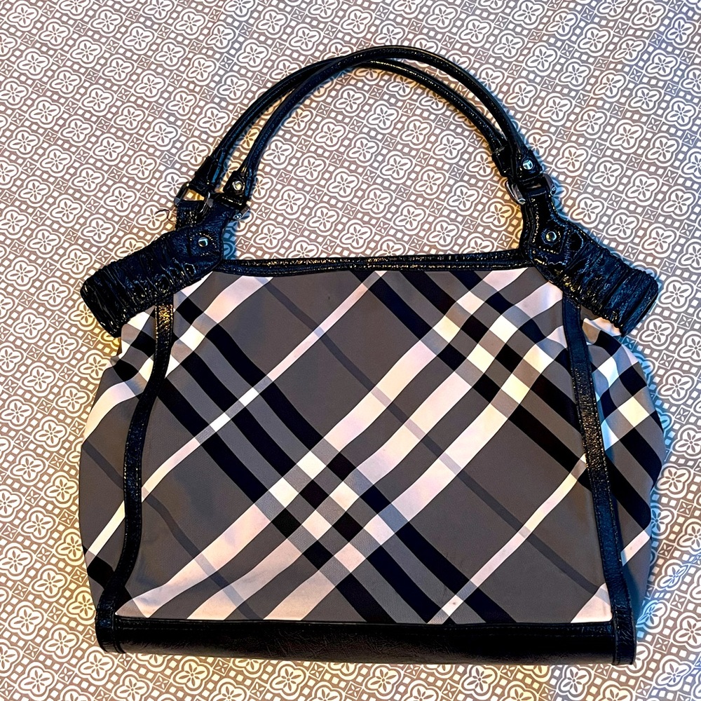 Vintage Burberry Tote Bag (Large) Grey Nova Stripe Design